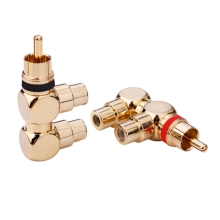 2pcs Gold Plated Plug 1 Male to 2 Female AV Audio Video Splitter Cable Adapter Jack Connector