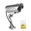 Simulation Solar Camera Outdoor Surveillance Fake Dummy Cam with LED Light Silver 2