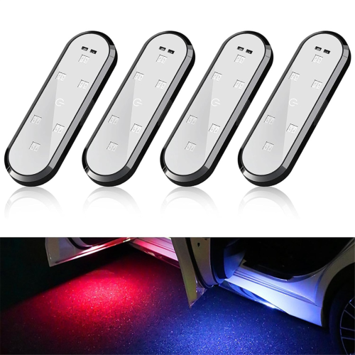 Car Door Light, Led Light Sign Projector, 7 Color Welcome Warning Threshold Light(4PCS) 2