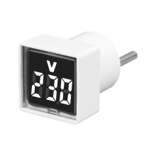 Digital Voltmeter Square AC220V Voltage Tester with LED Display and Indicator Light EU Plug White