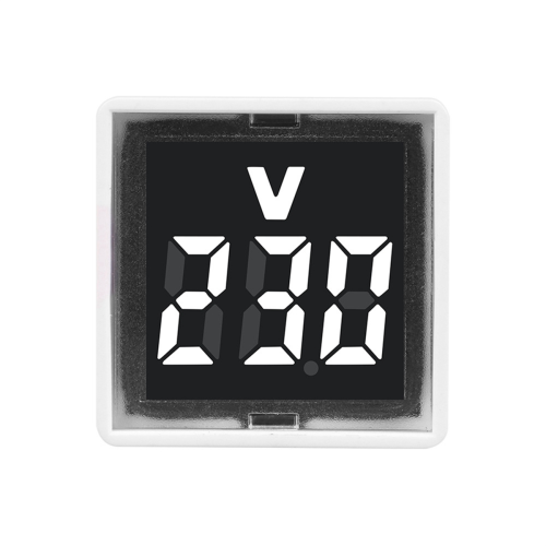 Digital Voltmeter Square AC220V Voltage Tester with LED Display and Indicator Light EU Plug White 2