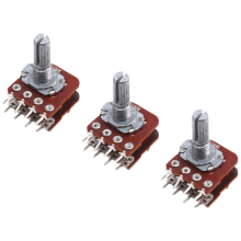 3 Piece B100K Dual Fever Audio Speaker Amplifier Adjustable Step Master Volume Potentiometer 20mm Flower Handle 8 Feet
