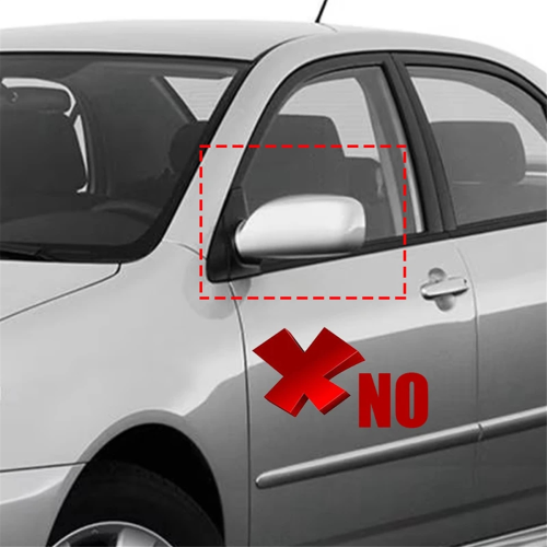Rear View Mirror Cover Side Wing Door Caps for E140 E150 2006-2013 Bright Black 2