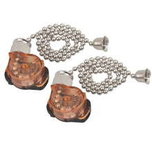 2pcs Ceiling Fan Light Switch,E87438 Lamp Switch with 11in Beaded Pull Chain,6A 125VAC, Electrical Chain