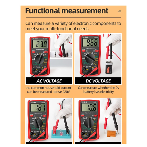 DM850 1999 Counts Digital Multimeter Eletric Automatic Votage Tester Current Ohm Ammeter Detector Tools Orange 2