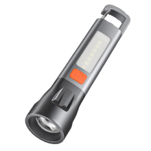 USB Rechargeable Flashlight Ultra Bright with Zoom Multi-Mode Hook for Camping Hiking Fishing