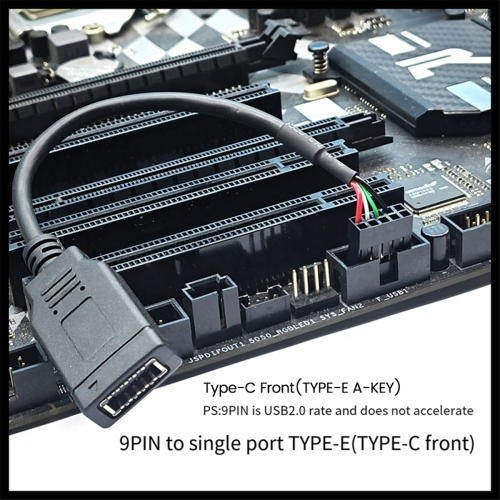 USB 9PIN to Type-C Front Panel Cable TYPE-E KEY-A Adapter 2