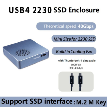 40Gbps 2230 M.2 NVMe USB 4.0 SSD Enclosure with Cooling Fan Compatible TB3/4 for Laptop Computer Game Camera