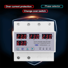 63A 3 Phase 3P+N Din Rail Selector over and Under Voltage Current Protection Monitor Relays Protector