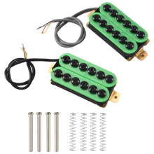 2Pcs Double Coil Electric Guitar Humbucker Pickup Bridge&Neck Ceramic Magnet Invader Style Punk Green