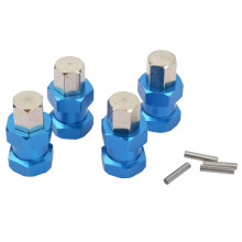 4Pcs Aluminum RC Car 12Mm Hex Wheel Hub Drive Adaptor Extension Combiner Coupler for 1/10 Crawler Axial SCX10 D90,Blue 15Mm