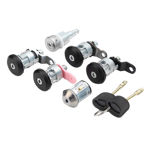 6Pcs Front Rear Door Ignition Full Left Right Lock Set with 2 Keys for Transit Mk5 1994-2000 1