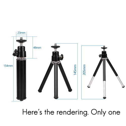 Mini Portable Tripod Adjustable Aluminum Alloy for Camera Projector Black 2