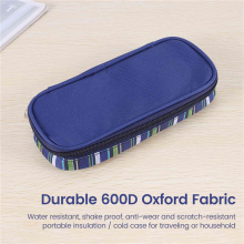 Insulin Cooler Travel Case Diabetic Medication Organizer Medicals Bag Waterproof and Insulation Liner(Navy Blue)