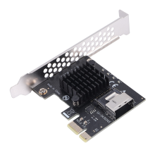 PCIE Riser Card 1X to Mini SAS SFF-8087 SATA3.0 6Gbps Adapter Hard Drive Expansion for Mining