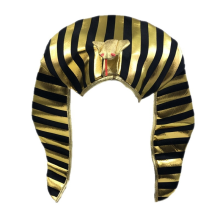 Egyptian Pharaoh Costume Hat Headpiece Gold-Plated Cobra for Halloween Dress Up Themed Party Supplies