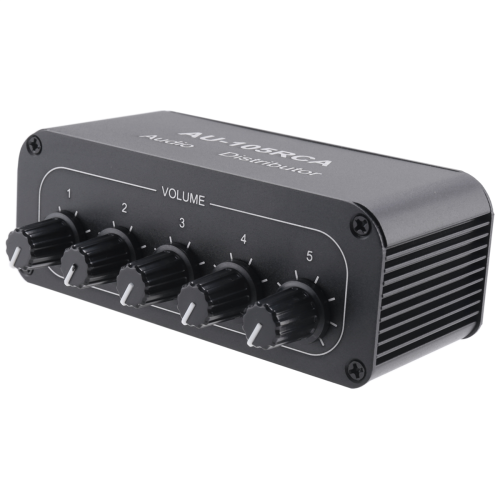 Stereo Audio Mixer 1 Input 5 Output Multi-Channel Source Distributor Interface for Power Amplifiers 2