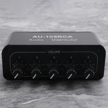 Stereo Audio Mixer 1 Input 5 Output Multi-Channel Source Distributor Interface for Power Amplifiers