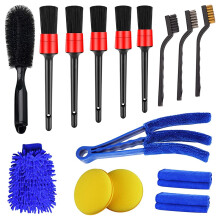 15 PCS Car Detailing Brush Set,Car Interior Cleaning Kit Includes Detail Brushes, Wheel Brush, Tire