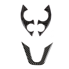 Car Carbon Fiber Steering Wheel Decoration Cover Trim Sticker Fit for Smart 453 Fortwo 2016-2021