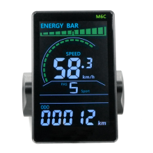 M6C Electric Bike LCD Display Meter 24V 36V 48V 60V E Scooter Panel Color Screen with USB for Mountain