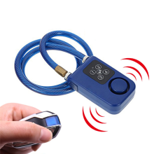 Cycling Security Lock Wireless Remote Control Anti-Theft Vibration Alarm Electric Code Chain Blue