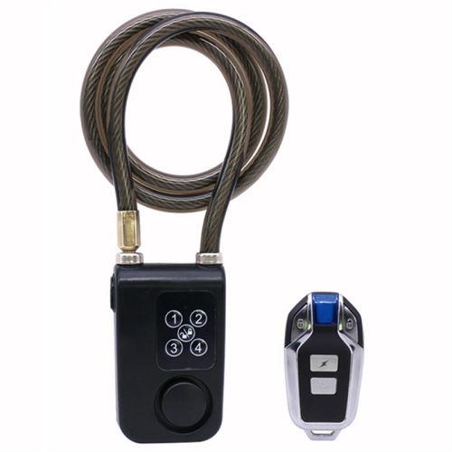 Cycling Security Lock Wireless Remote Control Anti-Theft Vibration Alarm Electric Code Chain Blue 2