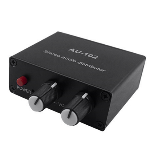 Audio Distributor Stereo Mixer 1 Input 2 Output Multi-Channel Splitter for Power Amplifier Active