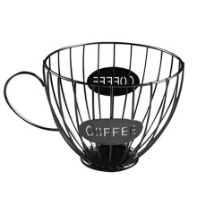 Coffee Fruits Capsule Storage Basket Cup Shaped Pod Holder and Organizer for Home Cafe Hotel Black