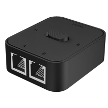 2 Port Gigabit Network Switch RJ45 Splitter Cable Extender Way External Switcher Splitter-Black