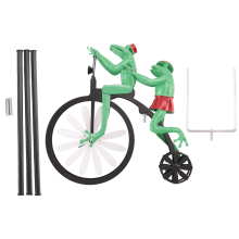 Vintage Bicycle Wind Spinner,Metal Couple Spinner Art, Cat and Mouse , Weathervanes with Stainless,Frog