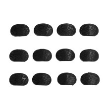 12 piezas de perillas ovaladas para clavijas de afinación de guitarra negras