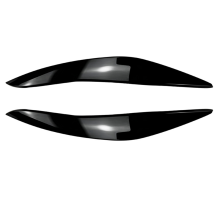 For 5-Series F10 F11 Early 2011-2014 Glossy Black Front Headlight Cover Garnish Strip Eyebrow Trim Sticker