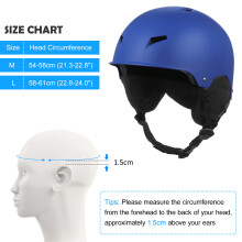 Women Men Snow Helmet with Earmuffs, Adjustable, M/L Sizes
