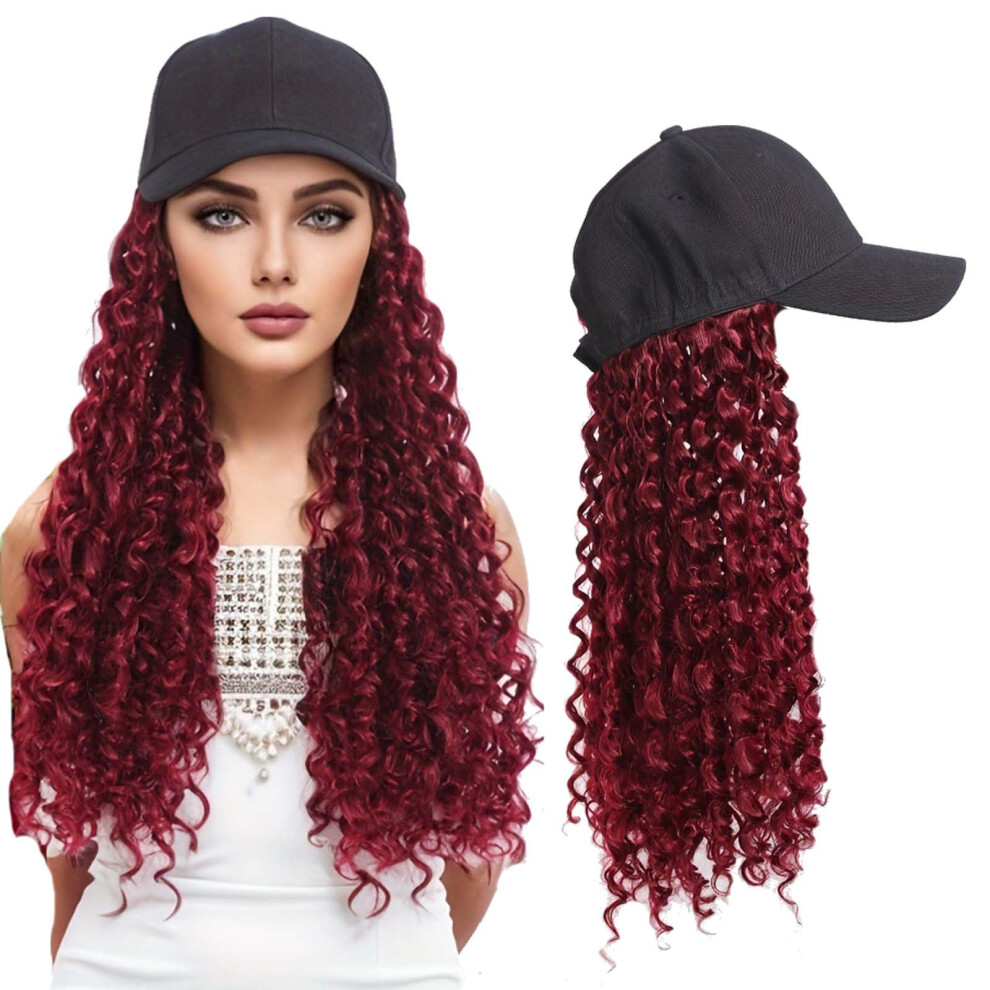Unisex Hat Wig Baseball Cap With Adjustable Kinky Curly Hair Extensions For Braiding - African Style Hairpiece