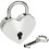 Mini Decorative Padlock with Heart Key, 3.9 x 3 x 0.7 cm, Silver 1