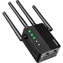 WiFi Extender, WiFi Booster, 1200Mbps Wall-Through Strong WiFi Booster, with Ethernet Port & AP Mode(Black)