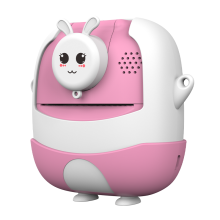Instant print kids camera with 2400W pixels 2-inch IPS screen 720P video recording creative frames and free 32GB TF card included(Pink)