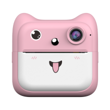 Kids Camera D1 Instant Print 2400W HD Dual Lens 2.4 Inch Screen 1080P Video with Stickers 32GB TF Card(Pink)