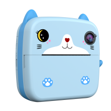 Kids Instant Print Camera A21 Dual Lens 2400W Pixels 1080P HD Video 2.4 Inch IPS Screen with Stickers and Free 32GB TF Card(Blue)