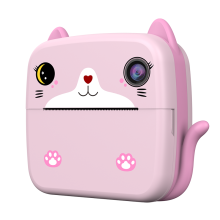 Kids Instant Print Camera A21 Dual Lens 2400W Pixels 1080P HD Video 2.4 Inch IPS Screen with Stickers and Free 32GB TF Card(Pink)