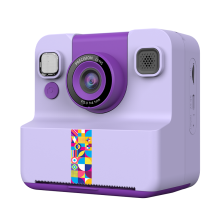 Kids Instant Print Camera A30 2400W Pixel 2.4 Inch IPS Screen 180 Flip Lens 1080P Video 32GB TF Card(Purple)