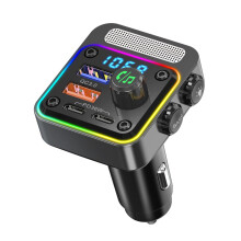 54W Bluetooth 5.3 Car Adapter Charger 4-Port Fast Charging, Wireless Radio FM Transmitter(Black)