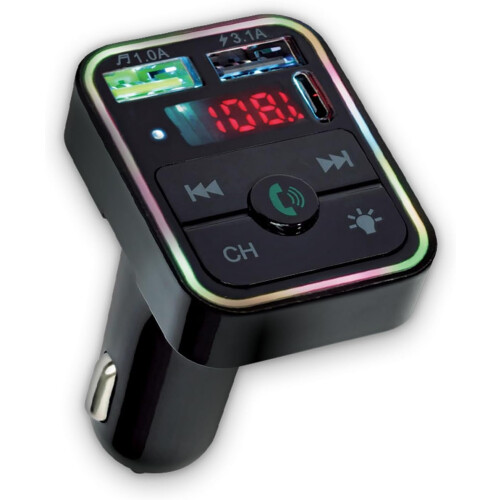 Bluetooth FM Transmitter for Car Cigarette Lighter, Hand Free Call with Noise Canceling Microphone(Black)