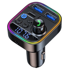Bluetooth Adapter for Car, AUX Wireless FM Radio Transmitter, Handsfree Calling & Audio Receiver(Black)