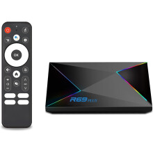 Android TV Box 14.0,R69PLUS 4GB RAM 32GB ROM Android 14 Box,4K/8K Resolution Support 2.4G/5.8G Dual WiFi(Black)