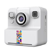 Kids Instant Print Camera A30 2400W Pixel 2.4 Inch IPS Screen 180 Flip Lens 1080P Video 32GB TF Card(White)
