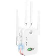 Wireletss Signal Extender 2.4G 5Ghz Wi-Fi Amplifier Router Long Range Signal Bostier(White)