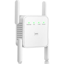 WiFi Extender Signal Booster-WiFi Extender 1200Mbps Dual Band (5GHz/2.4GHz) 360 Full CoverageUp(White)