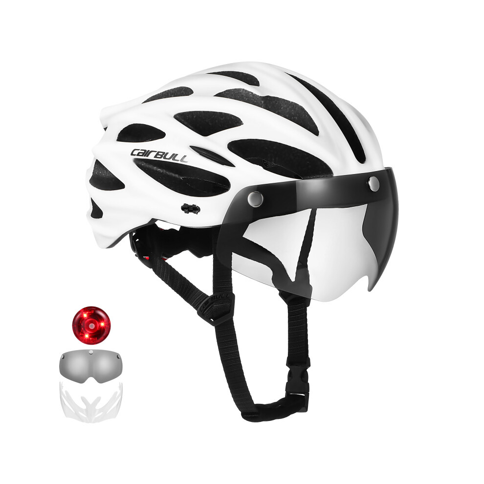 Fietshelm Volwassenen Mountainbikehelm Buitensporthelm Hoofddeksel Voor Woon-Werkverkeer Racen Met Achterlicht En Vizier Maat L-image